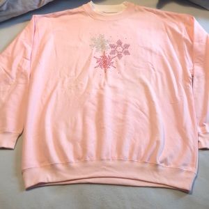 Mcc sportswear sweatshirt pink with snowflake design XL NWT